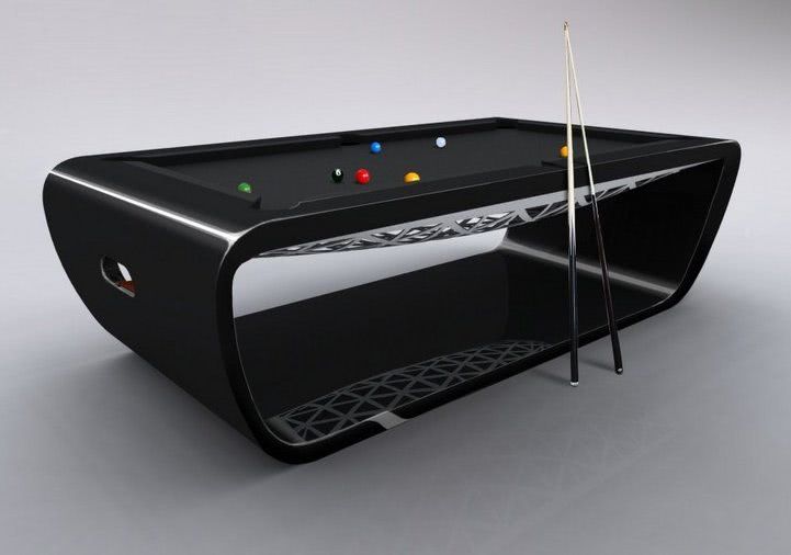 Premium pool table under gold light in the B Trader Elite Billiards Kigali showroom